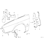 Osłona wnęki koła przód lewa  BMW E28 518i 520i 524d 524td 525i 525e 528e 528i 535 - 51711925977
