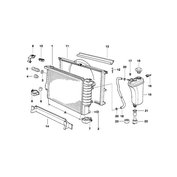 Zbiorniczek wyrównawczy chłodnicy BMW E39 E38 E36 320 323 325 328 M3 728 520 523 528 - 17111723520