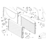 Poduszka gumowa mocowanie chłodnicy BMW E38 E39 520 523 525 528 530 535 540 M5 725 728 730 735 740 750 - 17111737704