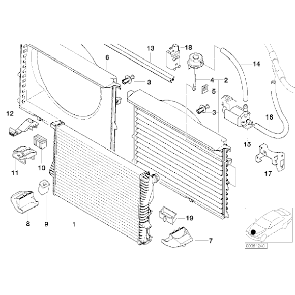 Poduszka gumowa mocowanie chłodnicy BMW E38 E39 520 523 525 528 530 535 540 M5 725 728 730 735 740 750 - 17111737704