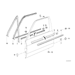 Osłona prawa szyby drzwi schwarz shadow-line BMW E30 316 318 320 323 325 M3 - 51211932386
