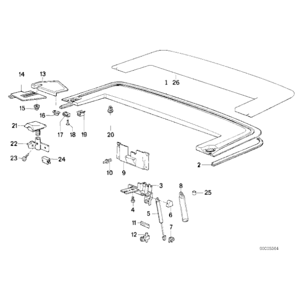 Pokrywa prawa składanego dachu BMW E30 Cabrio 318i 320i 325i M3 - 51131932870