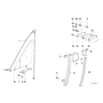 Osłona prawa prowadnicy okna przód BMW E30 318i 320i 325i M3 - 51361933774