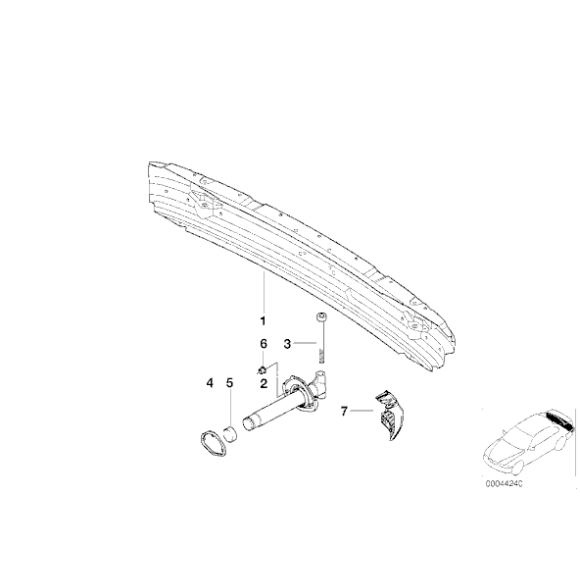 Pokrywka wspornika belki zderzaka tył BMW E31 E32 E34 E39 E46 E85 E86 Z4 - 51121938266