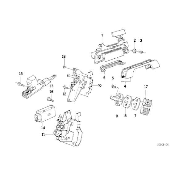 Osłona zewnętrzna klamki tył BMW E34 sedan E32 730 735 740 750 518 520 524 525 530 535 M5 - 51221938280