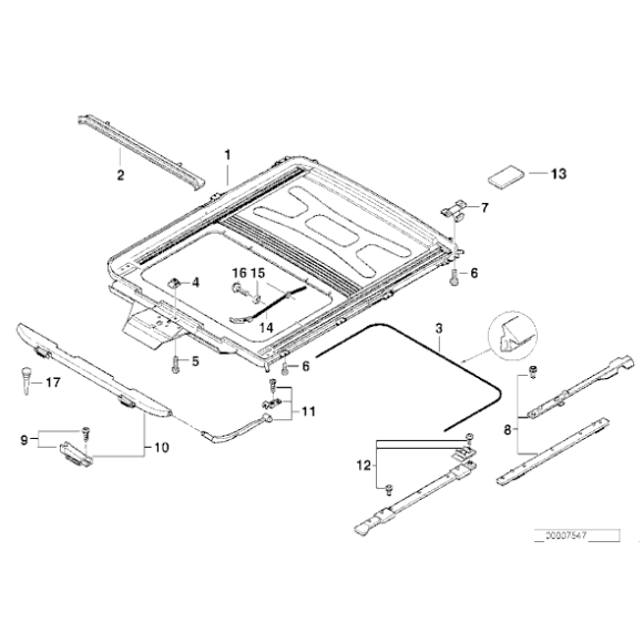 Uszczelka szyberdachu BMW E31 E32 E34 E38 840 850 730 735 740 728 750 518 520 525 530 535 540 M5 - 54121938369