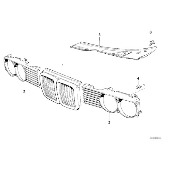 Krata wlotu powietrza lewa atrapa obudowa reflektora BMW E32 730i 735i - 51131938425