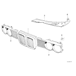 Krata wlotu powietrza prawa atrapa obudowa reflektora BMW E32 730i 735i - 51131938426