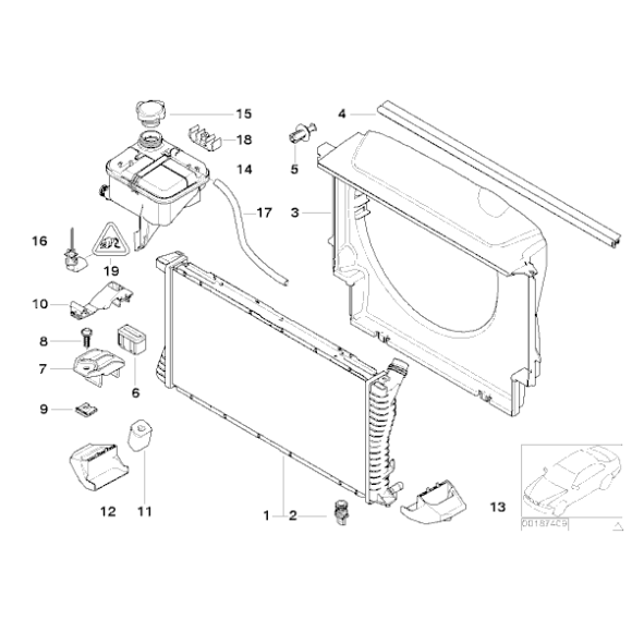 17112247894 Uchwyt mocowanie chłodnicy wody prawy BMW E39 520d 525d 530d - 17112247894 - Części oryginalne BMW Łódź | Sklep internetowy BMW