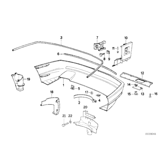 Uszczelka zderzaka tył BMW E31 840 850 - 51121940756