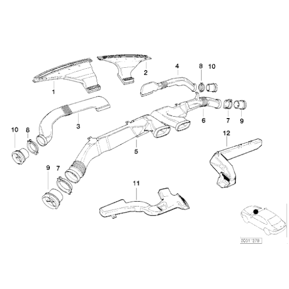 Kanał grzewczy lewy BMW E31 840 850 - 64221940831