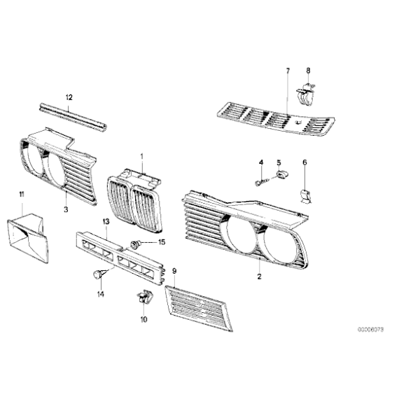 Krata wlotu powietrza środkowa BMW E30 316 318 320 323 325 - 51131945877