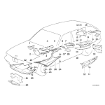Izolacja termiczna wydechu BMW E34 518 520 525 530 535 540 M5 - 51481946449