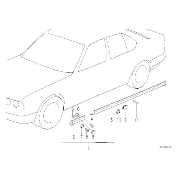 Osłona progu lewa BMW E30 316 318 320 323 325 324 - 51711947059