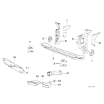 Łącznik blaszany prawy BMW  E32 E34 730i 735i740i 750i 518i 520i 525i 530i 535i 540i M5 - 41111958046
