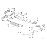 Osłona gruntowana zderzaka przód prawa BMW E30 prod. do 1987-09 316 318 320 323 325 - 51111959888