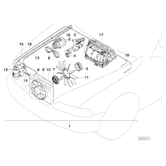17117561757 Wentylator chodnicy BMW E46 320i 323i 325i 328i 330i prod. po 10.1998r. - 17117561757 - Części oryginalne BMW Łódź | Sklep internetowy BMW