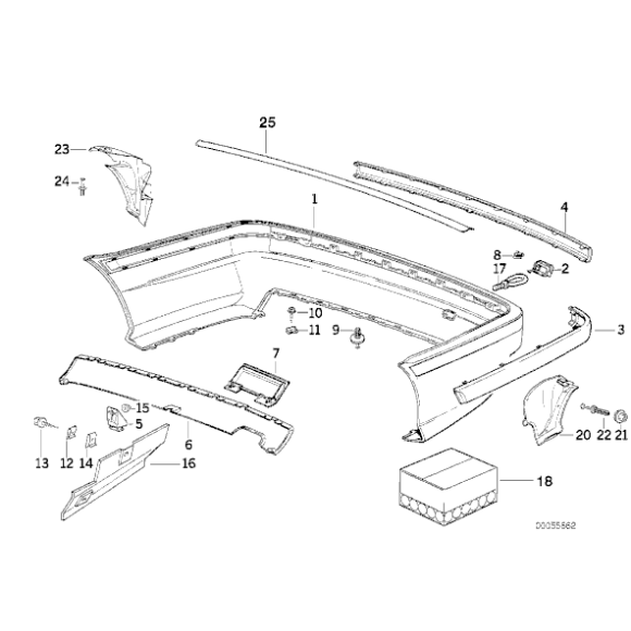 Osłona zderzaka tył BMW E36 320i 323i 325i 328i - 51121960727