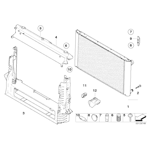 Chłodnica wody BMW E60 E61 520d 525d 530d 525xd 530xd - 17117787440