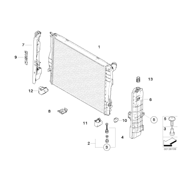Chłodnica wody BMW E81 E88 E90 X1 E91 E92 320d 330d 335d 123d - 17117794488