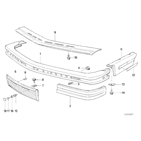 Osłona środkowa zderzaka BMW E24 635CSi M635CSi M6 - 51111967380