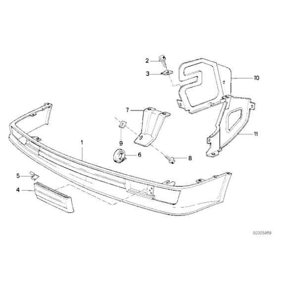 Osłona lewa zderzaka przód lewa BMW E24 635CSi M635CSi M6 - 51111967469