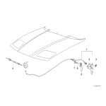 51231970034 Linka cięgno maski pokrywy silnika BMW E31 840i 840Ci 850Ci 850CSi - 51231970034 - Części oryginalne BMW Łódź | Sklep internetowy BMW