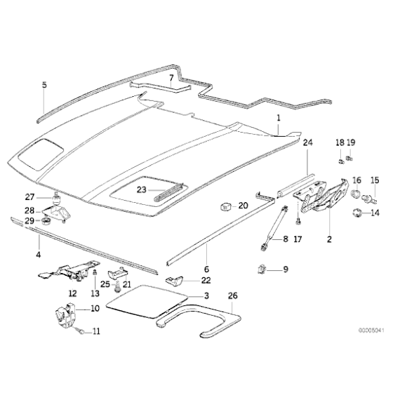 51231970591 Zamek maski pokrywy silnika przód lewy BMW E31 840i 840Ci 850Ci 850CSi - 51231970591 - Części oryginalne BMW Łódź | Sklep internetowy BMW