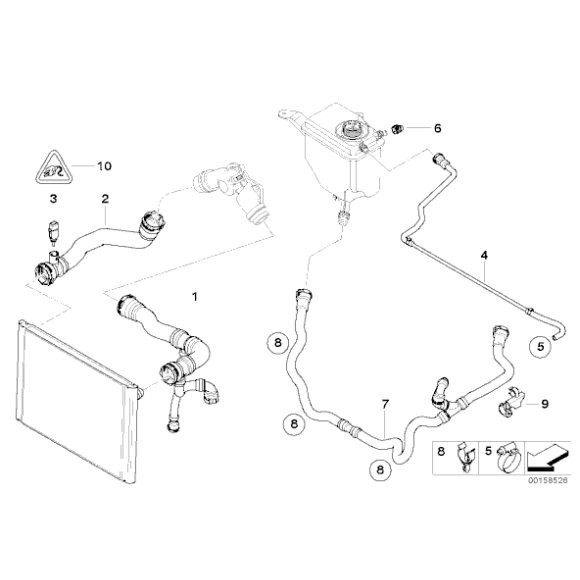 Przewód wąż chłodnicy BMW E60 E61 520i 525i 530i M54 - 17127519255