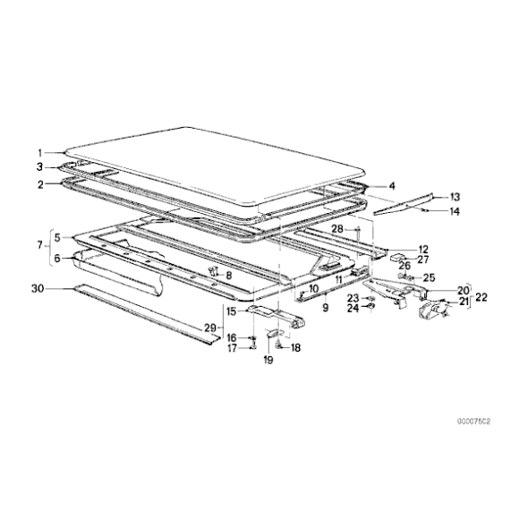 Uszczelka szyberdachu BMW E24 628CSi 630CSi 633CSi 635CSi M635CSi M6 - 54121972055