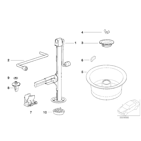 Mocowanie podnośnika BMW E36 316 318 320 323 325 328 M3 - 51711977916