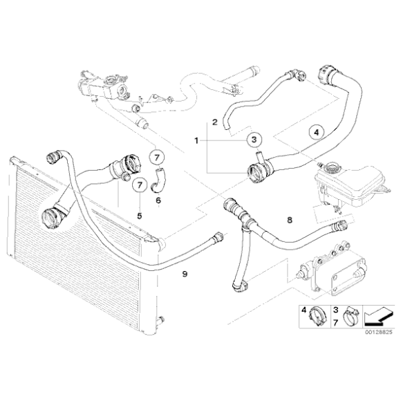 Przewód ukł. chłodzenia BMW E60 E60N E61 E61N E63N E64N 525d 530d 535d 635d - 17127796273