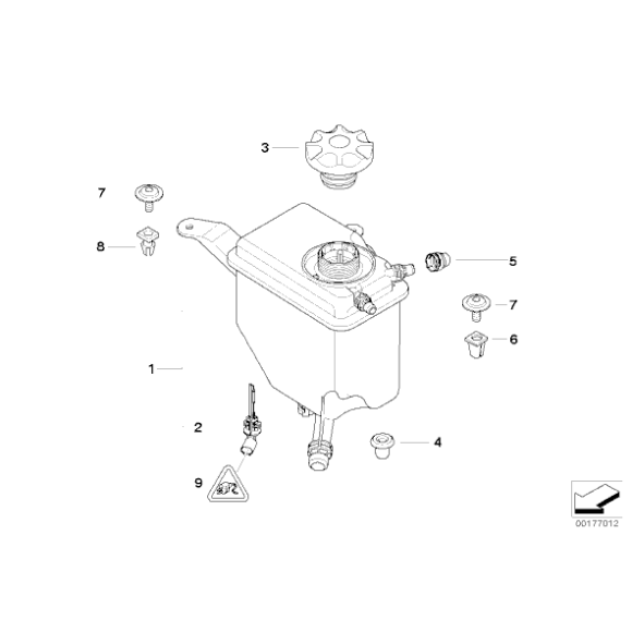 Zbiornik wyrównawczy płynu chłodzącego BMW E60 E61 E63 E64 520i 525i 523i 530i 540i 550i 545i 630i 645i 650i - 17137542986