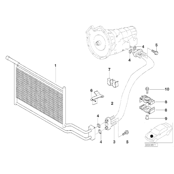 Uchwyt przewodu olejowego BMW E30 E31 E32 E34 E36 E38 E39 E46 E52 E53 E65 E66 E83 E85 E87 E90 E91 E92 E93 Z3 - 17201712210