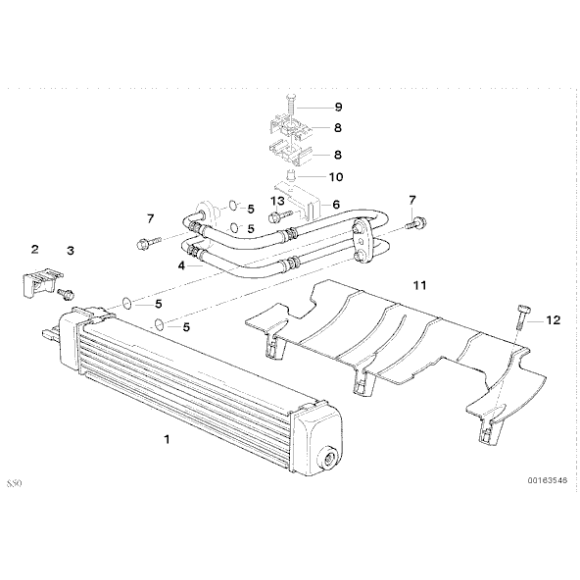 Przewód chłodnicy oleju BMW E36 Z3 M3 S50 S54 - 17212227235