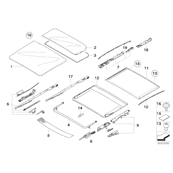 83192157321 Smar RHF1 do szyberdachu BMW E84 X1 E91 E61 E83 X3 F25 E53 X5 E70 F90 M5 - 83192157321 - Części oryginalne BMW Łódź | Sklep internetowy BMW