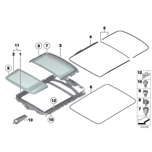 83192157321 Smar RHF1 do szyberdachu BMW E84 X1 E91 E61 E83 X3 F25 E53 X5 E70 F90 M5 - 83192157321 - Części oryginalne BMW Łódź | Sklep internetowy BMW
