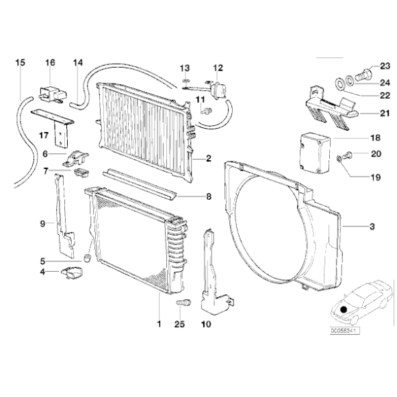 Osłona wentylatora chłodnicy BMW E34 525tds - 17312246021