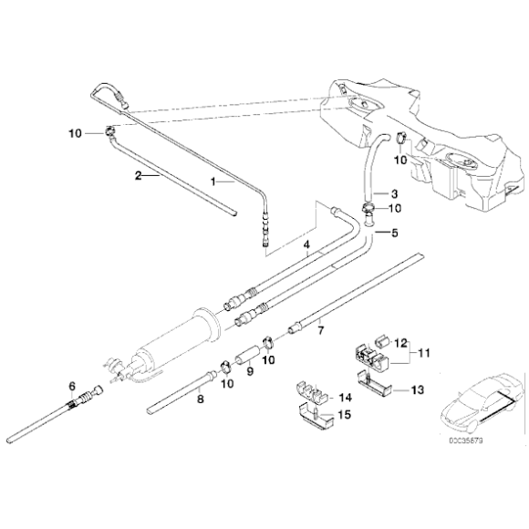 Przewód dopływu paliwa przedni BMW E39 M5 S62 - 16122228829