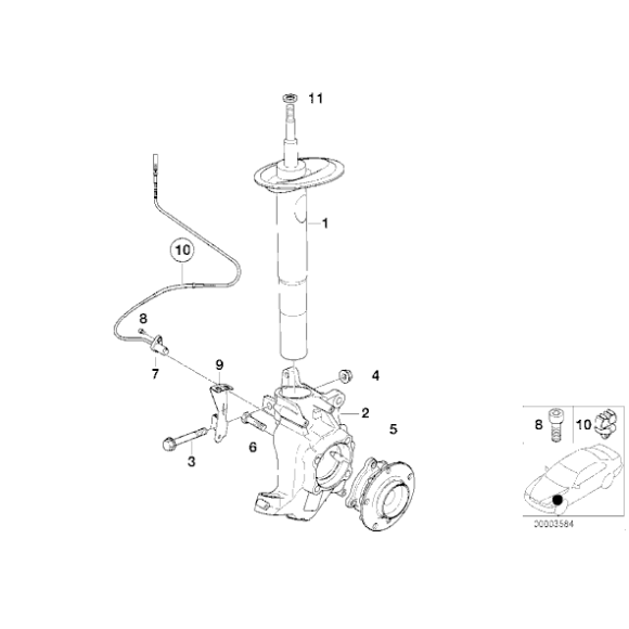 31222229360 Piasta łożysko koła przód BMW E39 M5 - 31222229360 - Części oryginalne BMW Łódź | Sklep internetowy BMW