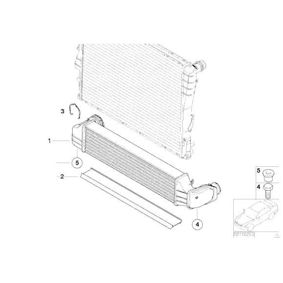 Chłodnica powietrza doładowującego BMW E46 318d 320d 330xd 330d 320td prod.do 03.2003r - 17517786351