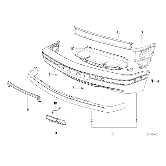 Listwa zderzaka przód BMW E34 sedan M TECHNIC 518 520 525 530 535 540 M5 - 51112230369