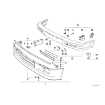 Prowadnica zderzaka przód prawa BMW E30 316i 318i 318is 320i 320is 324td 324d 325i 325ix M-technic - 51112239704