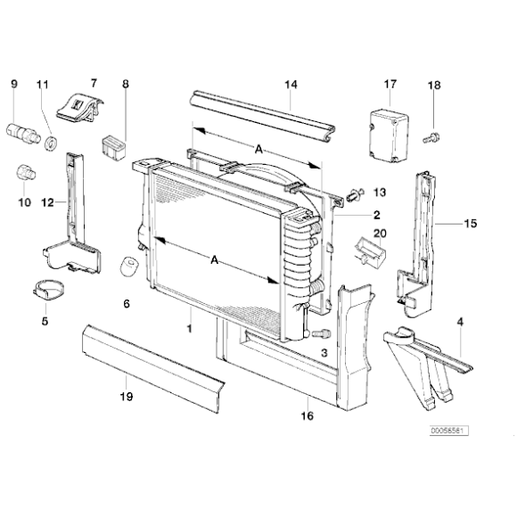 Chłodnica wody BMW E31 E34 E32 840i 850Ci 730i 740i 524td 530i 540i M21 M60 M70 - 17112242138