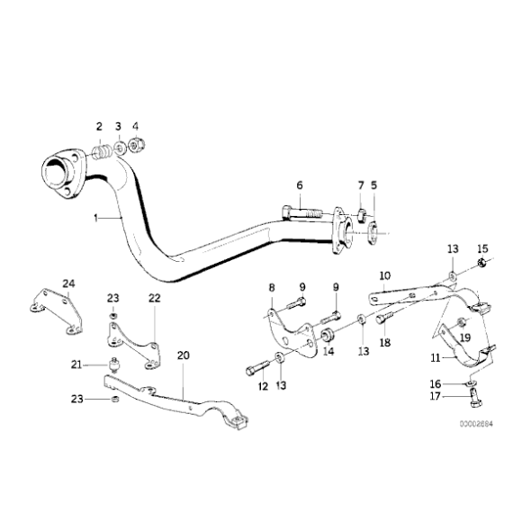 Wspornik rury wydechowej E30 324td- 18202242227 - 18202242227