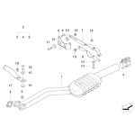 Wspornik rury wydechowej BMW E39 520i 523i 528i - 18201437655
