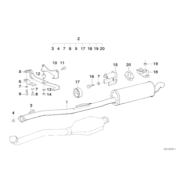 Tłumik końcowy BMW E34 525td 525tds M51 - 18102243970