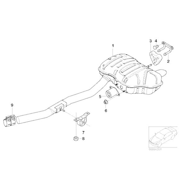 Zaczep mocowanie tłumika BMW E46 318d 320d M47 - 18207786468