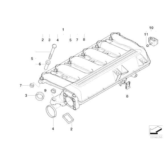 Łożysko gumowe BMW E38 E39 E46 E53 E60 E61 E63 E65 E70 E71 E83 E87 E90 E91 E92 E93 - 11612246947