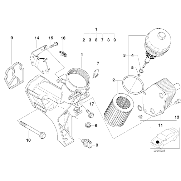 Pokrywa filtra oleju BMW E39 520d E46 318d 320d M47 - 11422247014